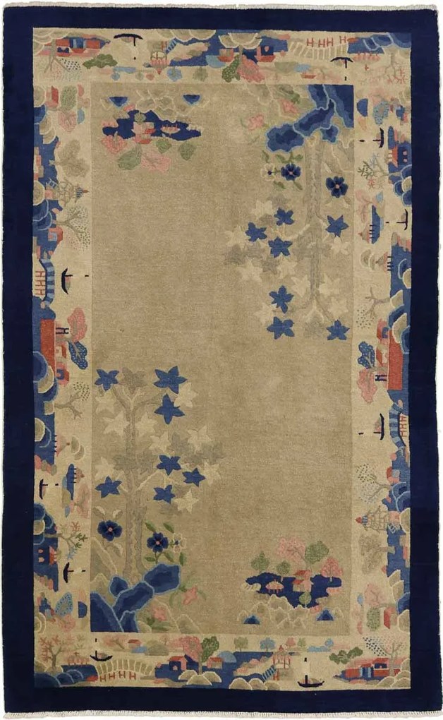 Peking Tappeto 130 x 210 Blu (Iran) Annodato A Mano
