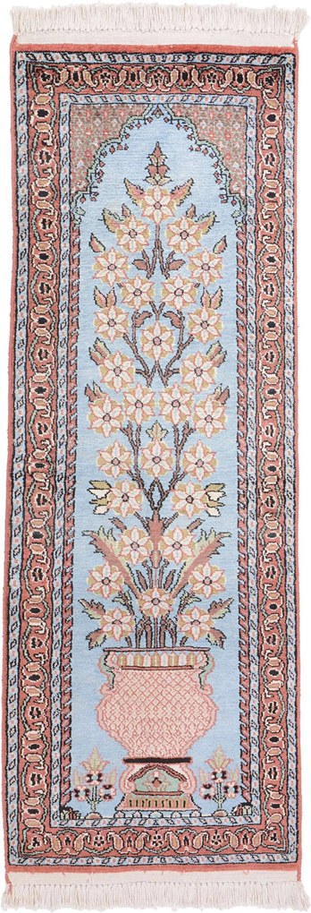Cashmere Silk Tappeto 50 x 130 (Indian) Annodato A Mano