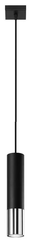 Sollux SL.0940 - Lampadario a sospensione con filo LOOPEZ 1xGU10/10W/230V nero/cromo