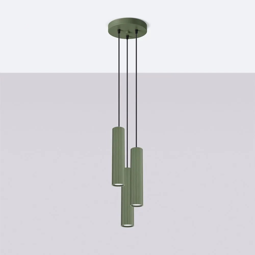 Lampadario verde ø 19,5 cm Gleam – Sollux