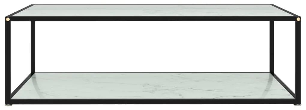 Tavolino da salotto bianco 120x60x35 cm in vetro temperato