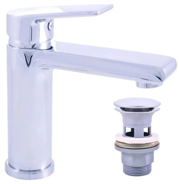 RAV Slezák CO129.0 - Miscelatore per lavabo + piletta COLORADO 16,2 cm cromo lucido