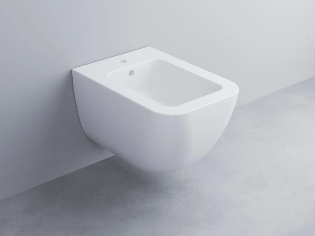 Cielo Shui Comfort Bidet sospeso Monoforo In Ceramica bianco lucido