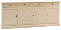 Madia credenza 4 porte legno shabby avorio anticato 205x42x85 - Mobili 2G