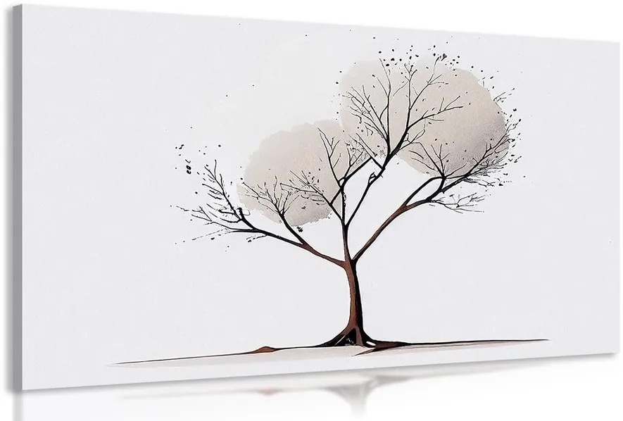 Quadro su tela – Albero minimalista senza foglie
