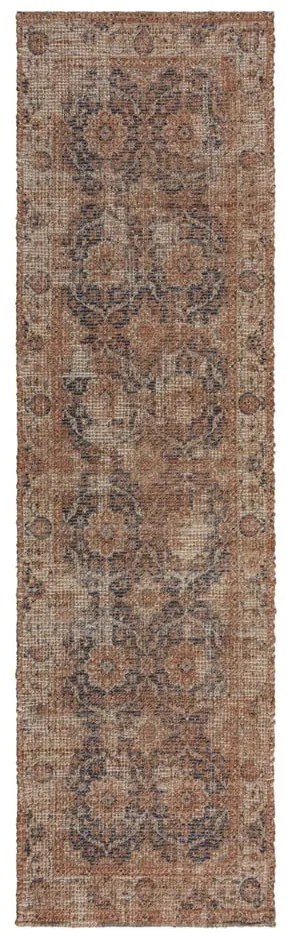 Passatoia di colore naturale in misto iuta tessuta a mano 60x230 cm Miley – Flair Rugs