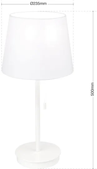 Orion LA 4-1205/1 - Lampada da tavolo con porta USB LUDWIG 1xE27/40W/230V bianco