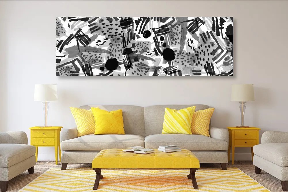 Quadro su tela – Pop art astratto in bianco e nero