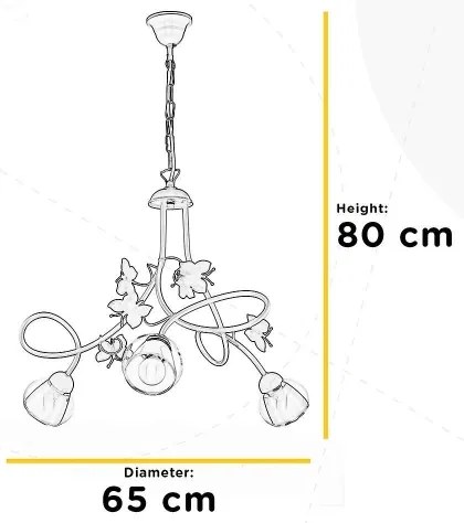 ONLI - Lampadario per bambini BUTTERFLY  3xE14/6W/230V