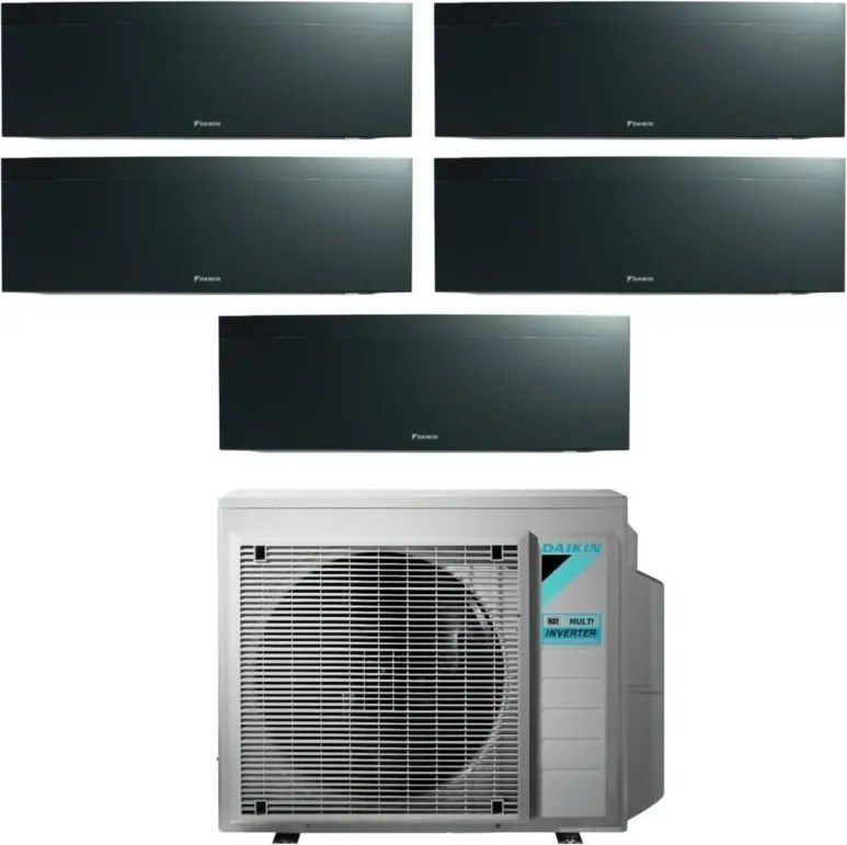 Climatizzatore Condizionatore Daikin Bluevolution Penta Split Inverter serie EMURA BLACK III 9+9+9+9+18 con 5MXM90N R-32 Wi-Fi Integrato