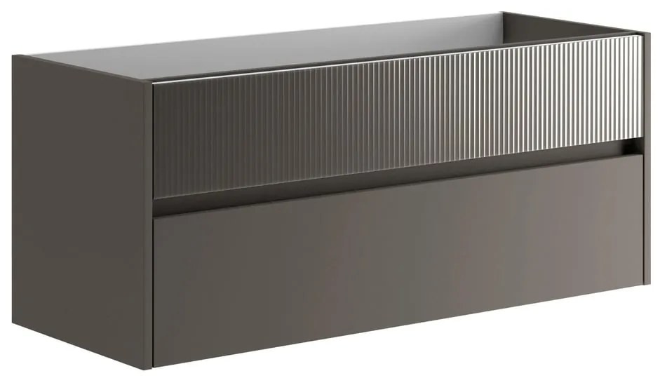 Mobile da bagno sospeso sotto lavabo L 119.5 x H 50 x P 45.5 cm grigio opaco, 2 cassetti Niwa