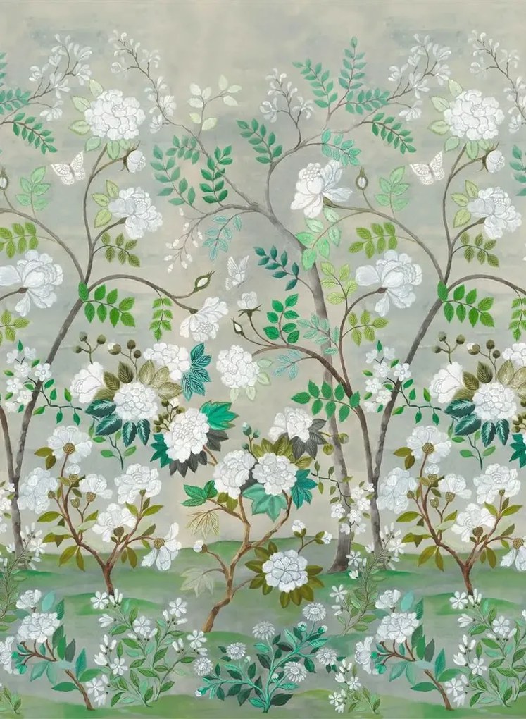 Designers Guild Carta da parati panoramica Fleur Orientale - Celadon