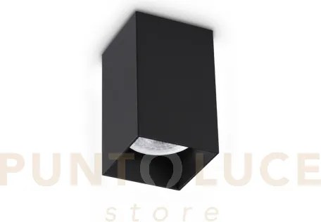 Look square lampada da soffitto 1 luce attacco gu10 6x10cm nero