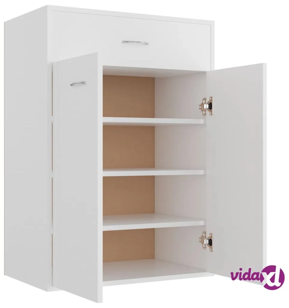 vidaXL Scarpiera Bianca 60x35x84 cm in Legno Multistrato