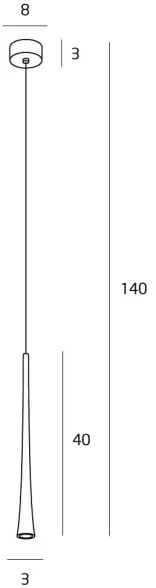 MAXLIGHT P0372 - Lampadario LED a sospensione con filo CAFFÈ LED/7W/230V diametro 3 cm nero