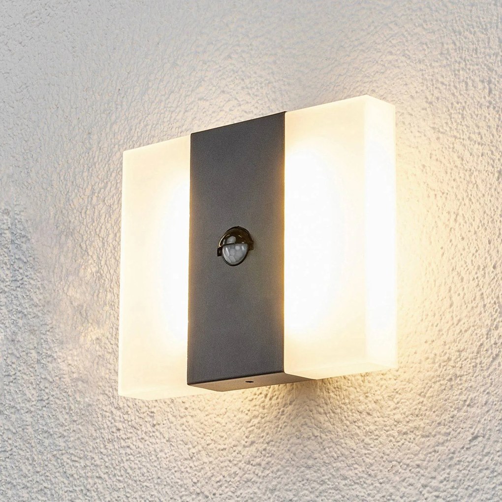 Applique da esterno a LED Kumi KUMI Lindby, Alluminio / Grigio / Zincato, Alluminio, Moderno