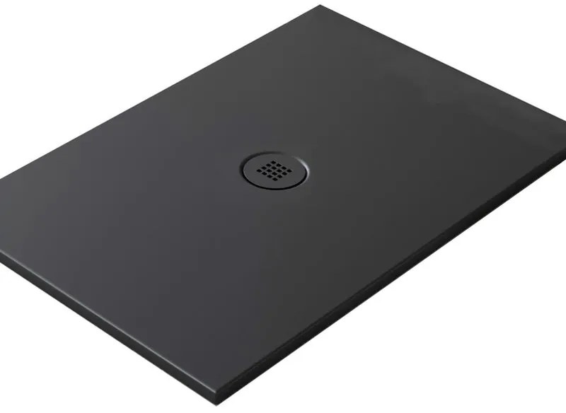 Piatto doccia in ceramica extra slim nero L 120 x L 70 cm opaco