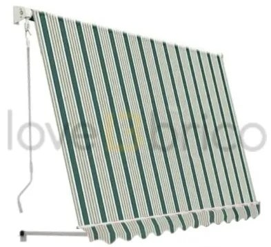 Tenda Da Sole Sangiorgio 200x250 A Caduta Senza Cassonetto Con Braccetti Telo Verde A Righe