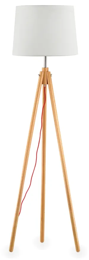 Piantana Industrial-Minimal York Legno Marrone 1 Luce E27