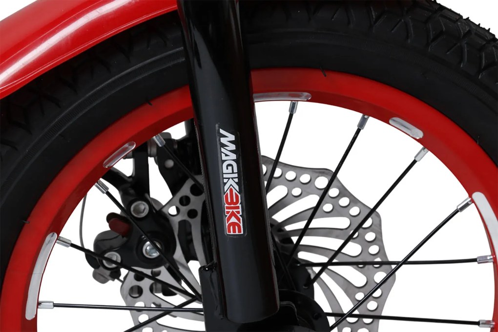Bicicletta per Bambini 14" Freni a Disco Magik-Bike Racer Rosso...