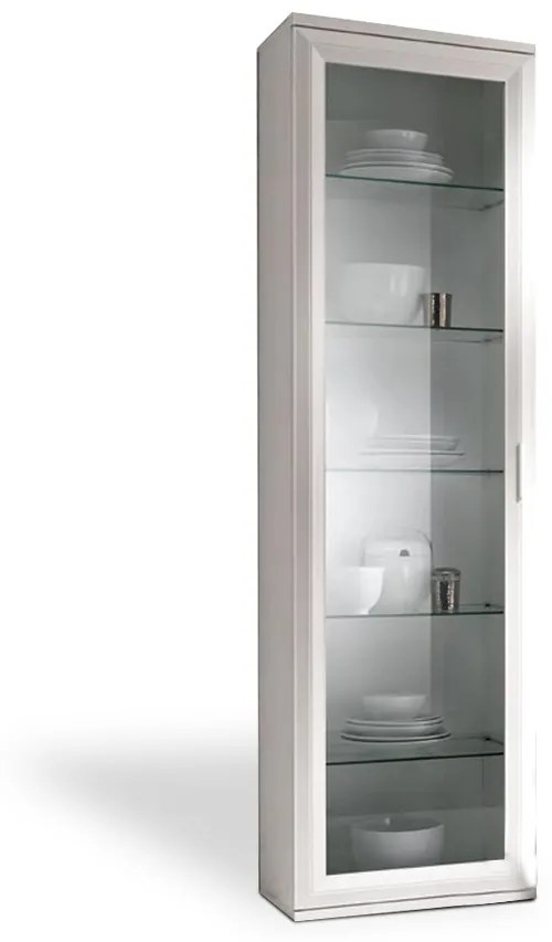 Vetrina 1 anta a telaio linea Prevaling disponibile in vari colori