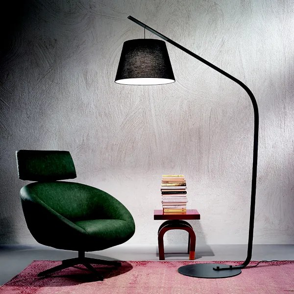 Piantana LIANA 128x200 cm con struttura in metallo Nero e paralume in pvc