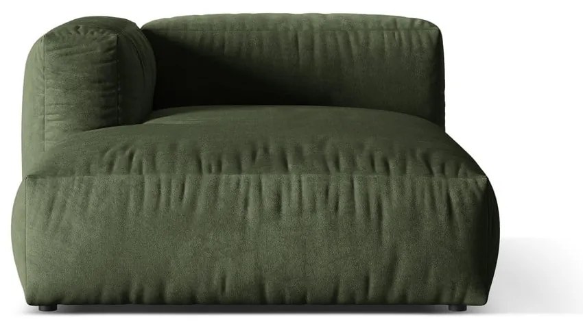 Parte divano componibile verde (con penisola a sinistra) con rivestimento in velluto Martina – Micadoni