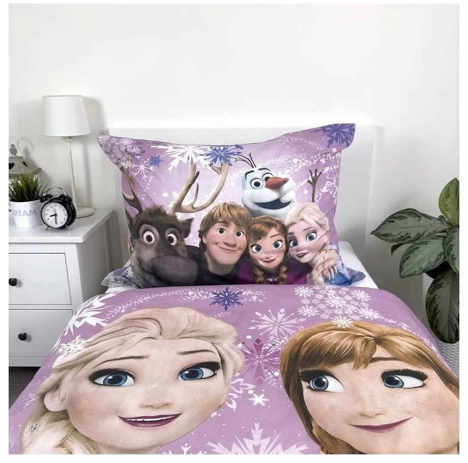 Biancheria da letto per bambini in cotone per letto singolo 140x200 cm Frozen - Jerry Fabrics