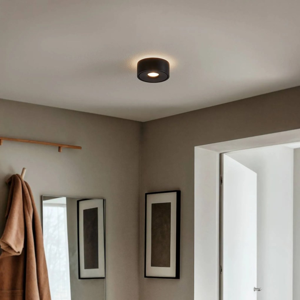 Plafoniera a LED Rotari Arcchio, dimmerabile, Nero, Soggiorno / Sala da pranzo, Alluminio, Moderno, Plafoniera LED