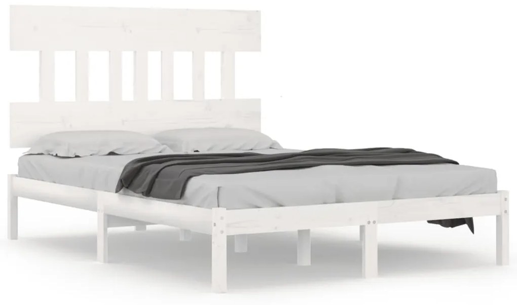 Giroletto bianco in legno massello 120x190 cm small double