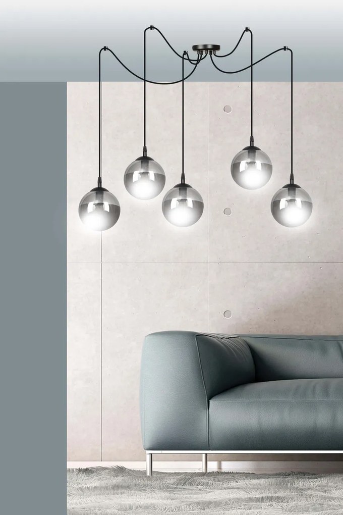 Lampadario a sospensione GIGI 5 BLACK GRAFIT