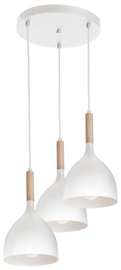 Lampadario a sospensione con filo NOAK WOOD 3xE27/60W/230V