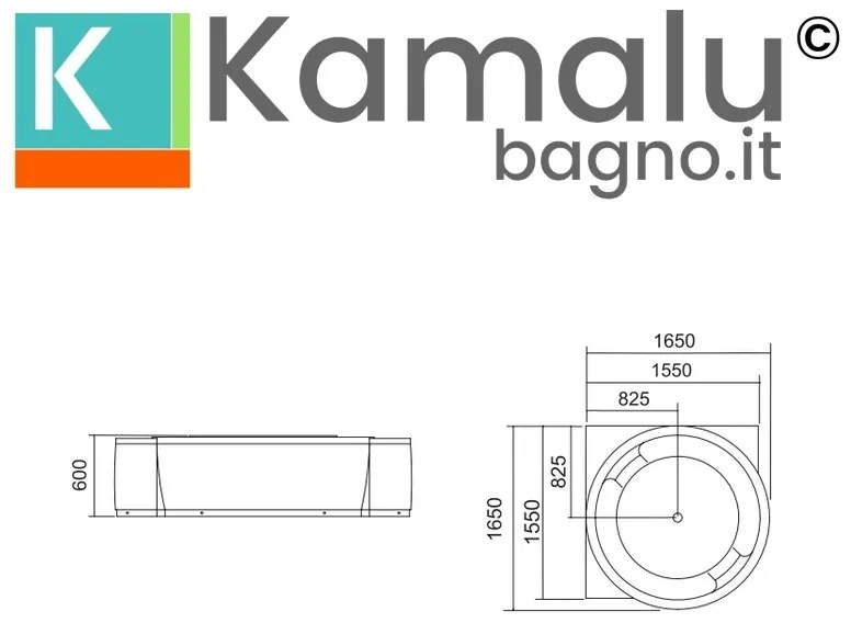Kamalu - Vasca idromassaggio angolare per 4 persone | 4000K