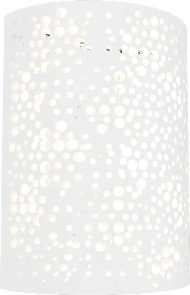 Applique da Parete E14 Curva in Gesso Pitturabile Traforato