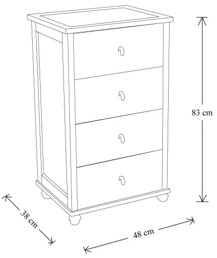 Carrello da cucina POKER con cassetti e piano in ceramica Bianco