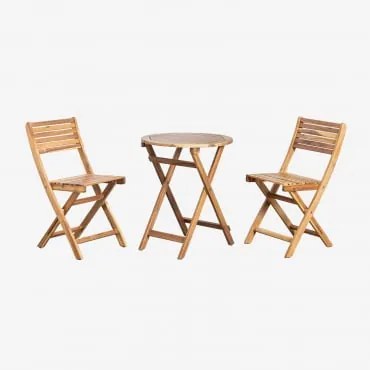 Set composto da tavolo rotondo (Ø60 cm) e 2 sedie da - Sklum