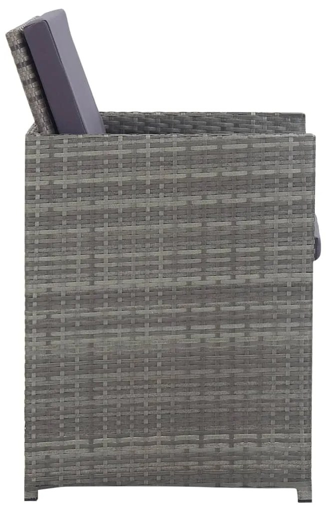 Set da pranzo da giardino 13 pz polyrattan e acacia antracite