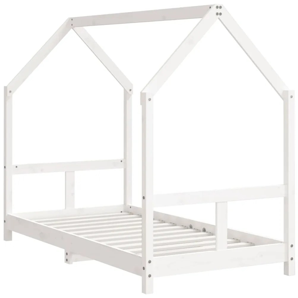 Giroletto per bambini bianco 80x160cm in legno massello di pino