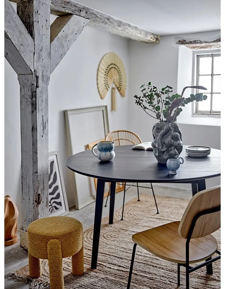 Sgabello giallo ocra imbottito Bruno – Bloomingville