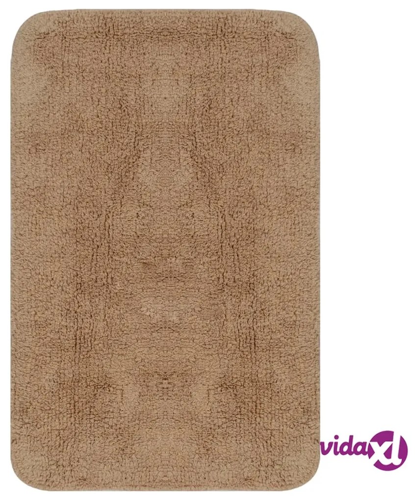 vidaXL Set Tappetini per Bagno 2 pz in Tessuto Beige