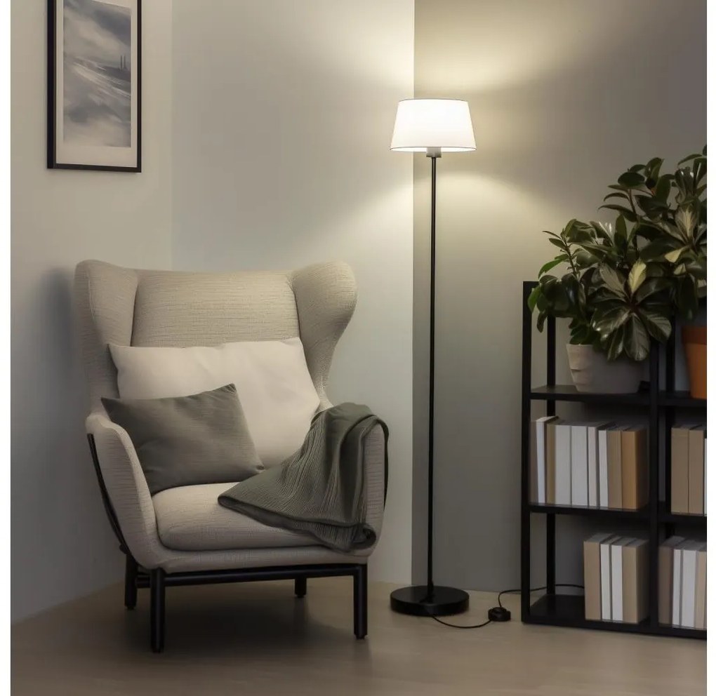 Brilagi - Lampada da terra LED CERIA 1xE27/40W/230V Ø 25 cm bianco/nero