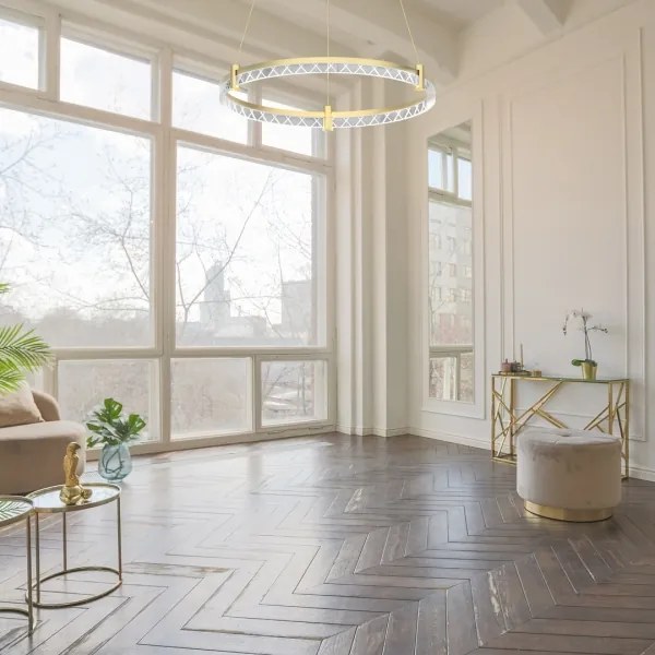 Lampadario LED a sospensione con filo ELEGANCE LED/36W/230V diametro 60 cm oro