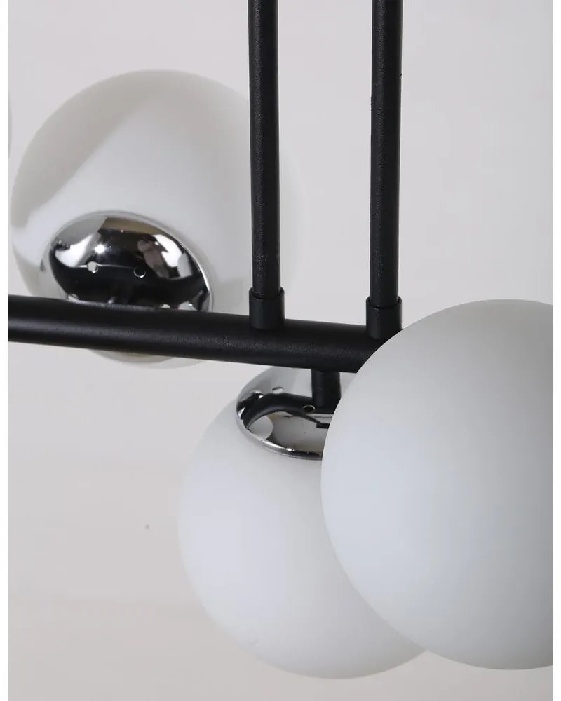 Lampada da soffitto bianca e nera con paralume in vetro ø 15 cm Sail - Squid Lighting