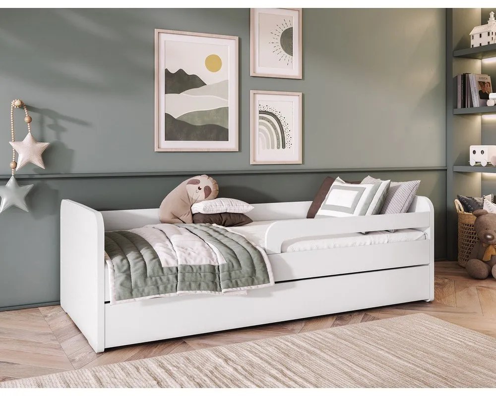 Letto da bambini bianco con materasso e rete inclusi 80x200 cm Duuli – ELTAP