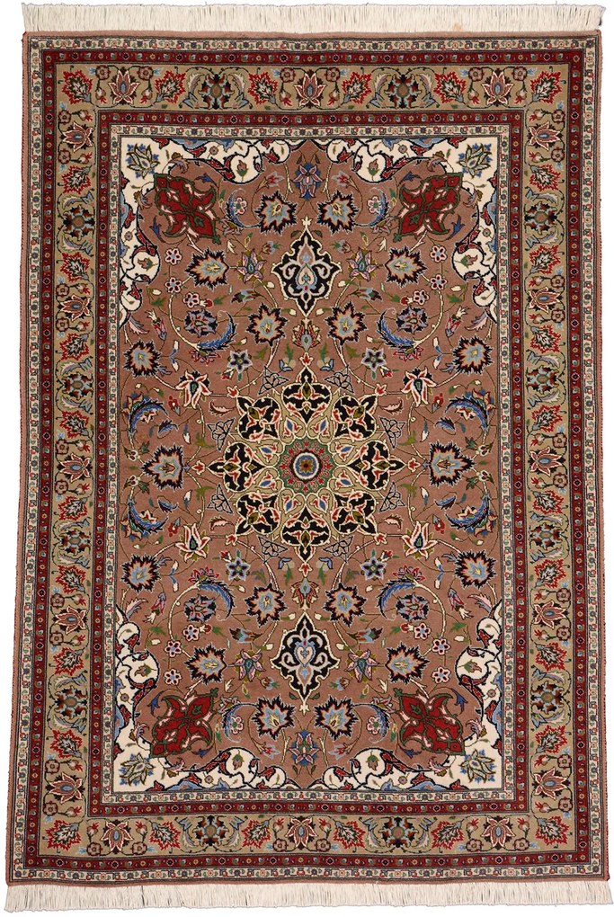Tabriz Tappeto persiano 150x100 Marrone (Iran) Annodato A Mano