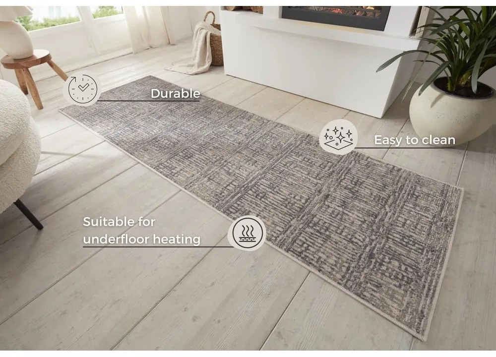 Passatoia grigia 80x200 cm Terrain – Hanse Home