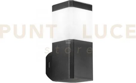 Applique focus nera squadrata 1 luce attacco gu10 ip65 10x13x24cm