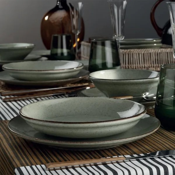 Set da tavola 18 pezzi verde/porcellana