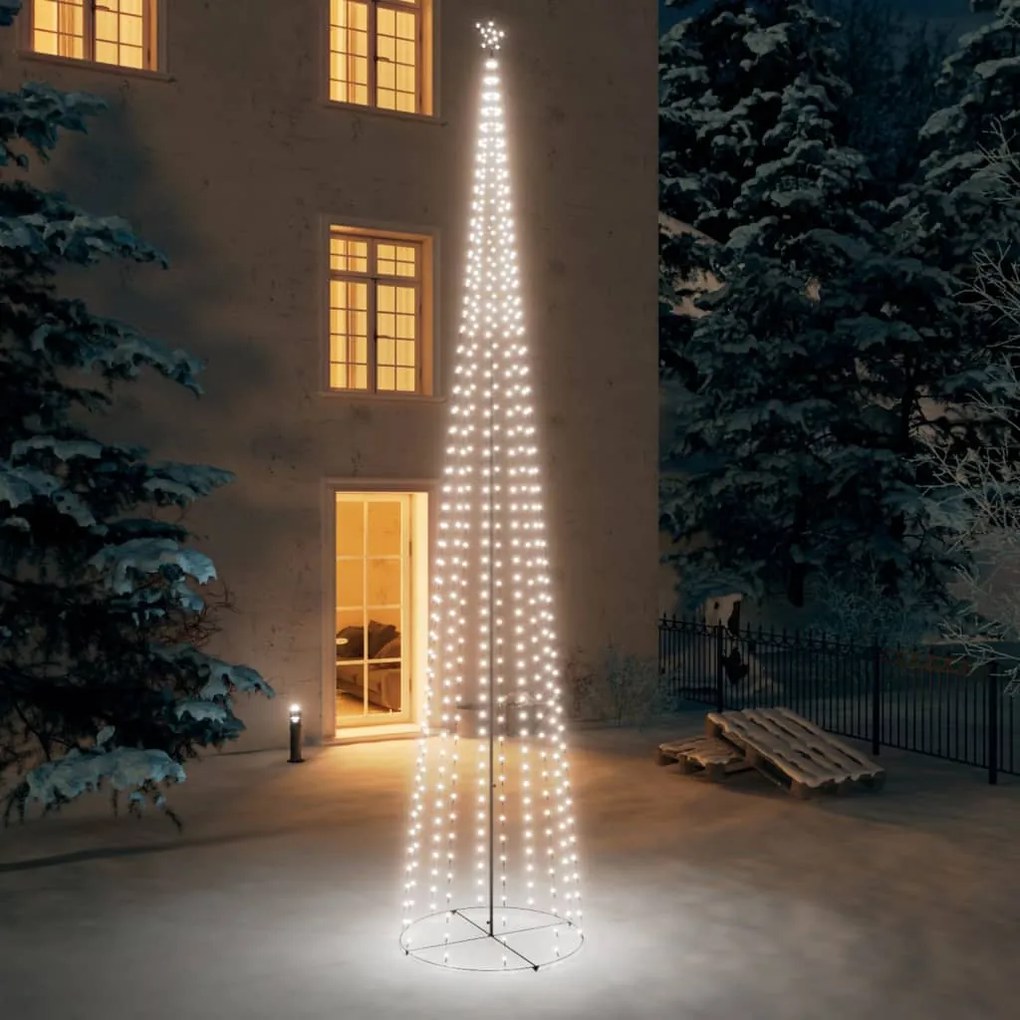 Albero di Natale a Cono con LED Bianco Caldo e Freddo, Albero di Natale a Cono con 752 LED Bianco Caldo 160x500 cm