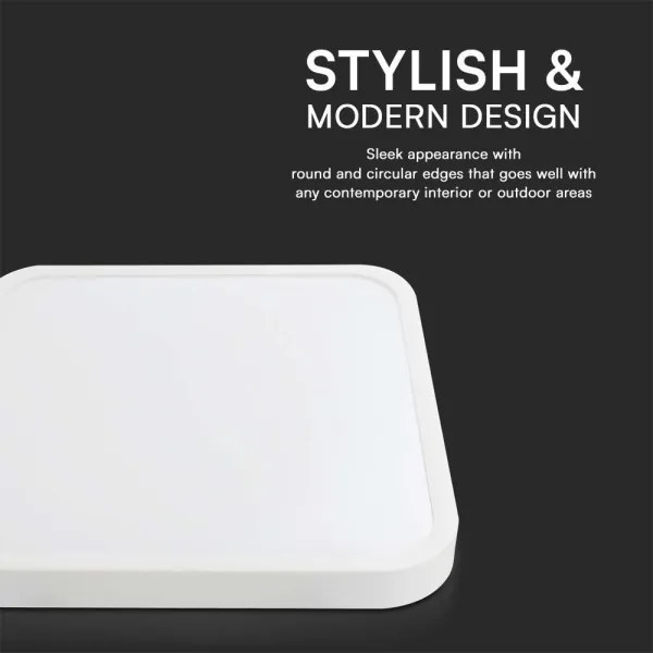 Plafoniera LED bagno 18W 230V IP44 4000K 25x25 cm bianco